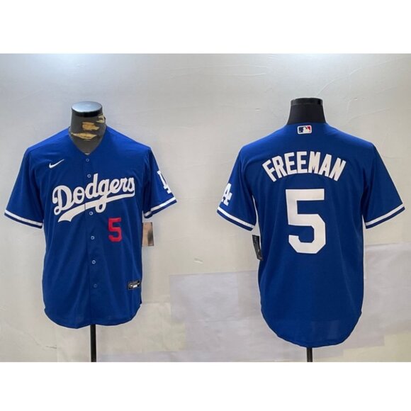 Mens Youths Kids Womens 5 Freddie Freeman Blue Stitched Jersey